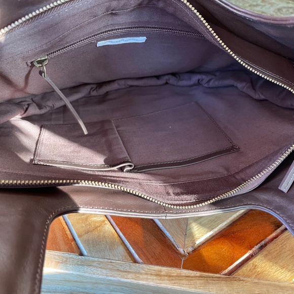 Anthropologie Circle Gusset Tote Chocolate NWT $178 - Picture 10 of 12